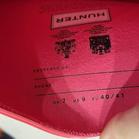 Hunter womens Wellington Boots waterproof Pink Size 9 - Picture 3 of 7